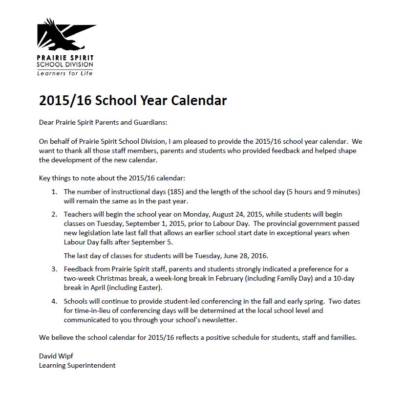 2015.2016 calendar parent note